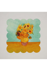 Van Gogh Vase Pattern Digitally Printed Laser Cut Cocktail Napkin