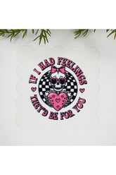 Espirili Aşk Slogan ve Kurukafa Tasarım Dekoratif Kumaş Kokteyl Peçetesi 1 Adet