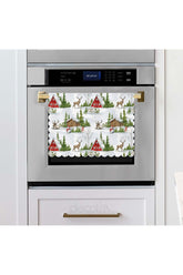 Laser Cut Baking Cloth with Watercolor Snowman, Deer and Tree Pattern