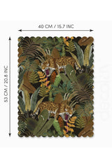 Laser Cut Oven Cover with Exotic Leopard and Tropical Leaf Design 40x53cm