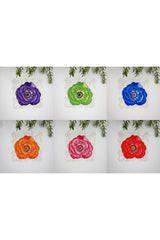 6 Piece Poppy Flower Printed Washable Fabric Cocktail Napkins