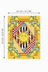 Sole di Sicilia Yellow Laser Cut Oven Cover with Sun Pattern