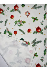 Yılbaşı Süs Objeleri Desenli Dijital Baskılı Runner