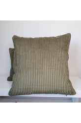Luxury Stripe Corduroy Cushion Cover Olive Brown