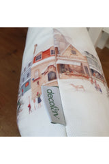 Soft Pastel Watercolor Snow Landscape Patterned Cushion Cover