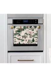 Laser Cut Oven Cover with Vintage Ski Slope and Snow Scene Pattern