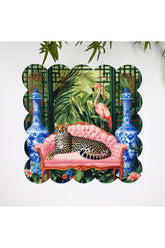 Maximalist Çita Flamingo ve Tropikal Tasarımlı Kumaş Kokteyl Peçetesi 1 Adet