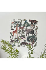 Tropical Forest Animals Patterned Cocktail Napkin Fabric