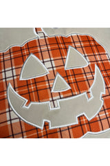 Plaid Applique Embroidery Pumpkin Corduroy Cushion Cover