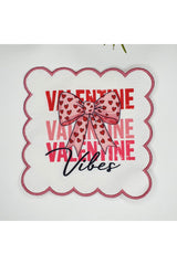 Valentine Vibes Aşkı Temalı Nakış Kenar Kumaş Kokteyl Peçetesi 1 Adet - Decofav | Kırlent, Sofra Tekstili, Kumaş