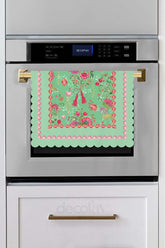 Love Bloom Heart-Colored Floral Green Laser Cut Oven Cover