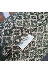 Jacquard Diamond Pattern Velvet Cushion Cover Dark Mint Color