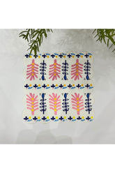 Fincanla Uyumlu Pembe Dal Desenli Kumaş Kokteyl Peçetesi Yıkanabilir Lazer Kesimli