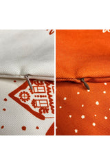 Warmest Wishes Slogan House Patterned Orange Cushion Cover