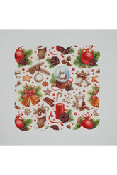 Sulu Boya Dekoratif Yılbaşı Obje Desenli Dijital Baskılı Lazer Kesim Kokteyl Peçetesi