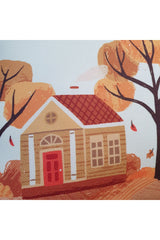 Ecru Sky Autumn Patterned Cushion Cover