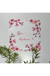 Sakura Çerçeveli Bi' kahve? Desenli Kokteyl Peçetesi Kumaş