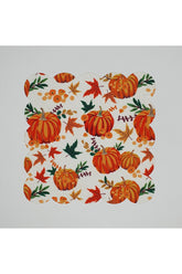 Sonbahar Kabak Yaprak Desenli Dijital Baskılı Lazer Kesim Kokteyl Peçetesi