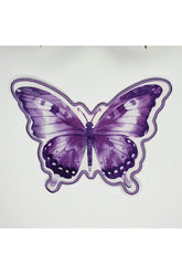 Purple Butterfly Shaped Embroidered Edge Fabric Cocktail Napkin 1 Piece