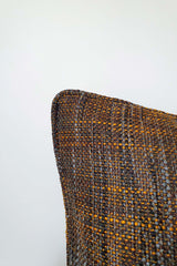 Orange Black Textured Linen Effect Cushion Cover 43x43cm