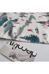 Watercolor Christmas Snow Landscape Patterned Digitally Printed Oven Cover