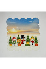Cute Watercolor Snowmen Christmas Themed Cocktail Napkins
