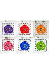 6 Adet Fincan Uyumlu Gelincik Çiçeği Tasarımlı Nakış Kenar Kumaş Kokteyl Peçetesi