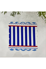 Fabric Cocktail Napkin with Wavy Edges and Washable Laser Cut