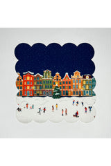 New Year's Eve Patterned Digital Printed Cocktail Napkin Washable Laser Cut