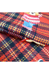 Ekose Zemin Ayıcık Desenli Dijital Baskılı Kırlent Kılıfı