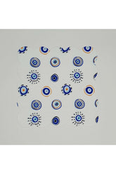 El Çizimi Nazar Boncuk Desenli Dijital Baskılı Lazer Kesimli Kokteyl Peçetesi