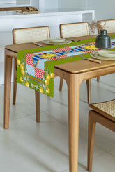 Sole di Sicilia Green Laser Cut Runner with Sun Pattern