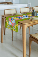 Sole di Sicilia Green Laser Cut Runner with Sun Pattern