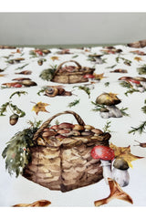 Runner Sulu Boya Sepette Mantar Desenli Dijital Baskılı