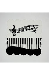 Piano Themed Digitally Printed Laser Cut Cocktail Napkin