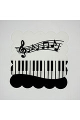 Piano Themed Digitally Printed Laser Cut Cocktail Napkin