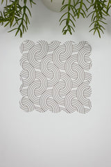 Geometric Chain Patterned Laser Cut Fabric Cocktail Napkin 1 Piece