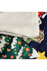 Navy Blue Sky Pine Tree Christmas Cushion Cover