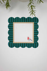 Decorative Edge Bird Patterned Digital Printed Laser Cut Cocktail Napkin