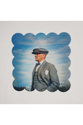 Fötr Şapkalı Atatürk Portre Baskılı Lazer Kesim Kokteyl Peçetesi