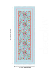 Love Bloom Heart-Colored Floral Blue Laser Cut Runner