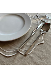 Embroidered Filament Basic Cotton Linen Placemat Set of 4