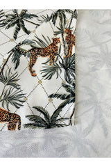Runner Tropical Palm Leopard Pattern Digital Print