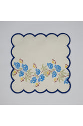 Şerit Çiçek Kenar Tasarımlı Etrafı Nakışlı Kokteyl Peçetesi