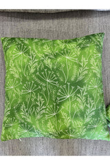 Cushion Cover Green Ombre Background Leaf Pattern Digital Print