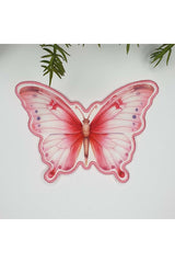 Candy Pink Butterfly Shaped Embroidered Edge Fabric Cocktail Napkin 1 Piece