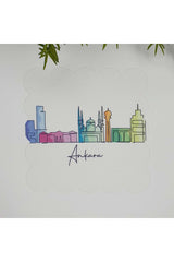 Ankara Landscape Design Laser Cut Fabric Cocktail Napkin 1 Piece