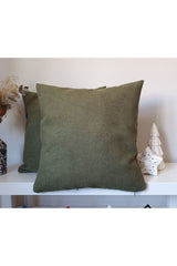 Double Boucle Fabric Cushion Cover Dark Green