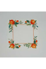 Orange Frame Patterned Digitally Printed Laser Cut Cocktail Napkin