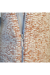 Luxury Wool Woven Fabric Cushion Cover Ecru Orange